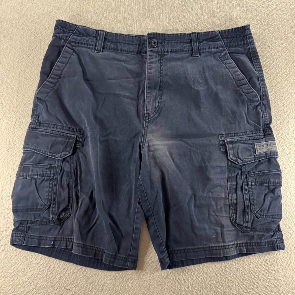 Unionbay Shorts Mens 38 Black Denim‎ Cotton Stretch Outdoor Travel Cargo Pockets